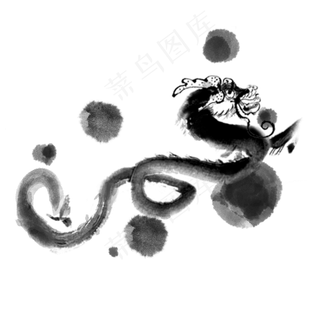 水墨龙古典素材,免抠元素