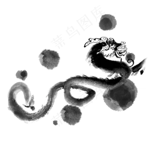 水墨龙古典素材,免抠元素
