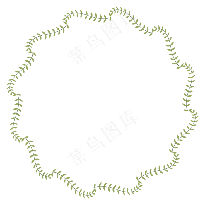 绿叶圆边框矢量(2000*2000px 72 dpi )ai矢量模版下载