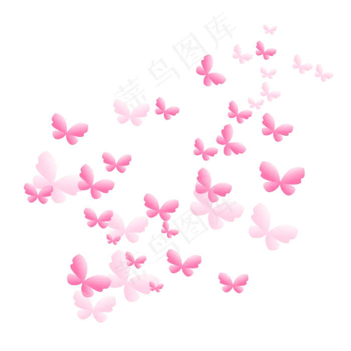 手绘昆虫五彩漂浮蝴蝶,免抠元素(1024*1369px 72 dpi )ai矢量模版下载