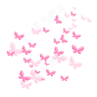 手绘昆虫五彩漂浮蝴蝶,免抠元素