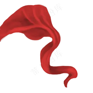 红色绸带图案,免抠元素