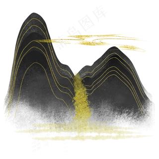 黑金中国风山水