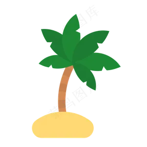 夏季夏天暑假海边椰子树免扣素材