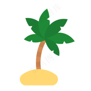 夏季夏天暑假海边椰子树免扣素材