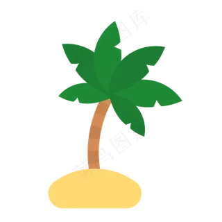 夏季夏天暑假海边椰子树免扣素材