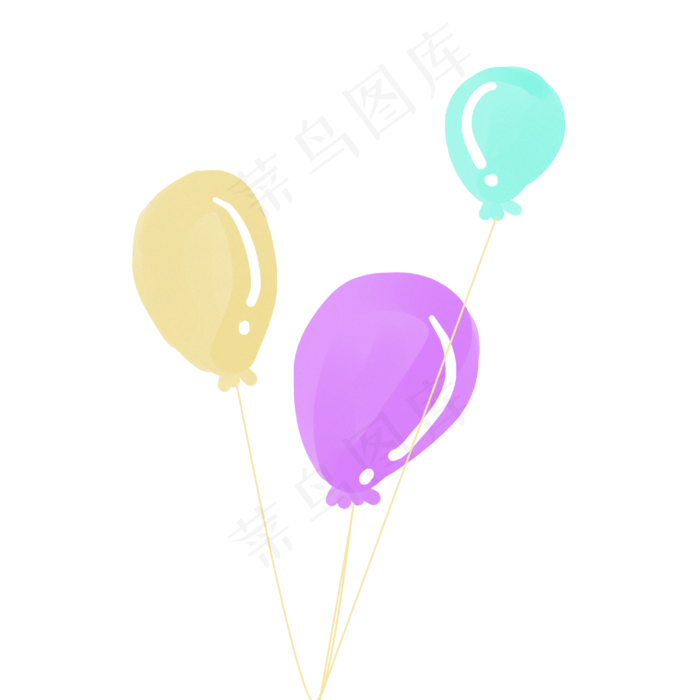 儿童节彩色气球png图片素材(3000X3000(DPI:300))psd模版下载