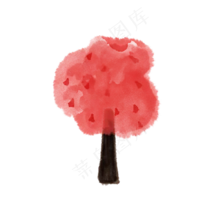 手绘水墨水彩秋季秋树素材元素