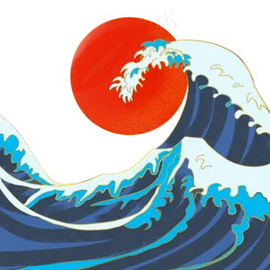 蓝色海浪和日出