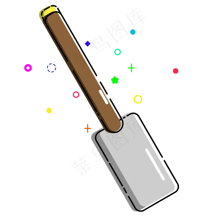 MBE风格铁锹矢量免抠png