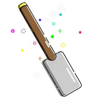 MBE风格铁锹矢量免抠png