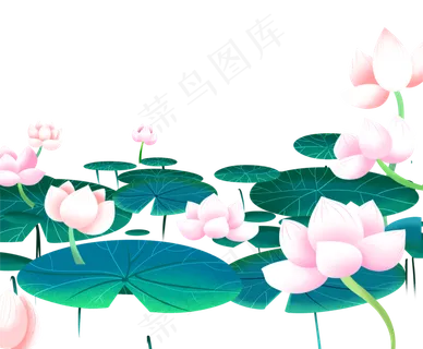 荷塘荷花免抠素材