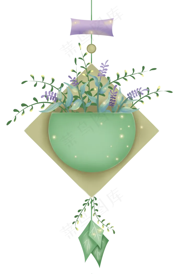春天绿色新生植物剪纸文字边框,免抠元素