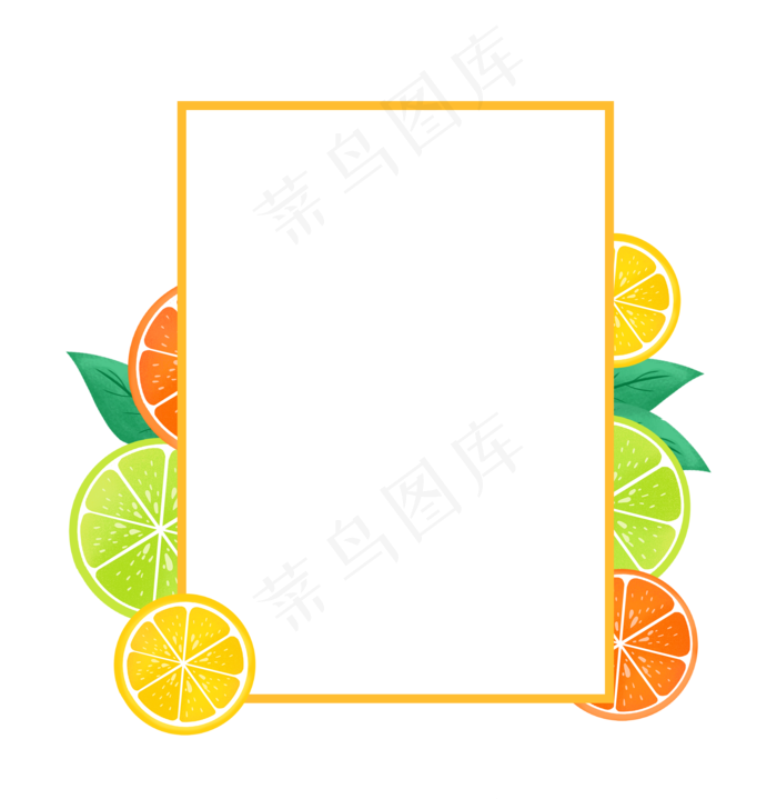 夏季水果边框8(2185X2244(DPI:300))psd模版下载