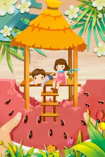 大暑小暑夏日夏季夏景吃西瓜 大暑小暑夏日夏季夏景吃西瓜