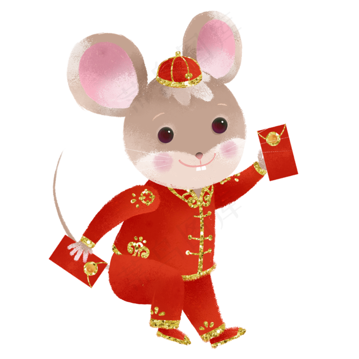 2020新年鼠年子鼠赠红包,免抠元素
