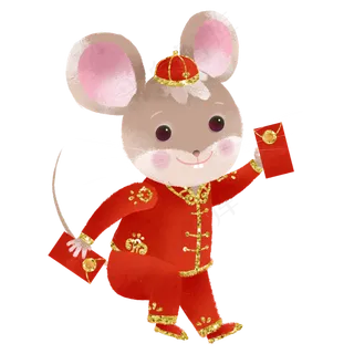 2020新年鼠年子鼠赠红包,免抠元素