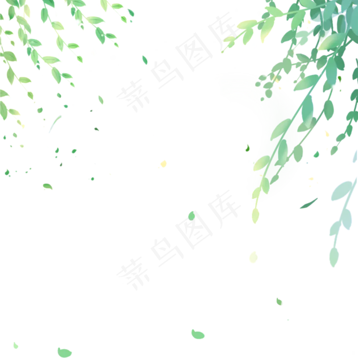 卡通绿色垂下来的树枝子免扣图(2000X2000(DPI:300))psd模版下载