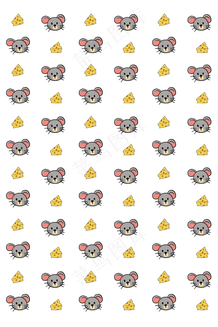 鼠年小清新底纹,免抠元素(3543X5315(DPI:300))psd模版下载