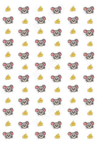 鼠年小清新底纹,免抠元素