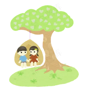 植树节人物和树木