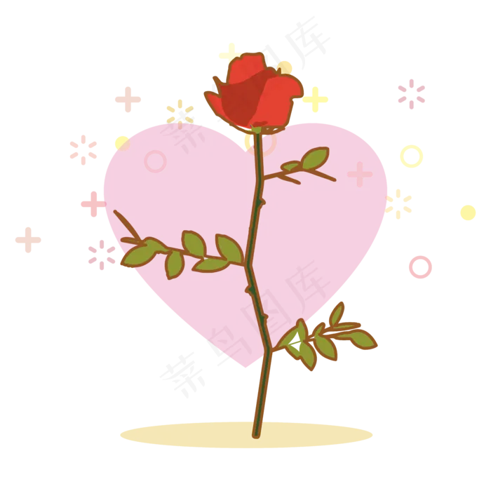 简约扁平卡通七夕情人节花朵花卉ai矢量模版下载