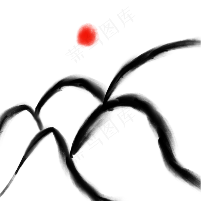 中国风水墨山水(3000X3000(DPI:300))psd模版下载