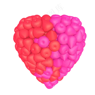 桃心形气球桃心相爱矢量图