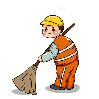 劳动节勤劳的环卫工人