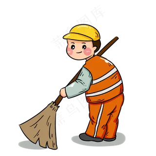 劳动节勤劳的环卫工人