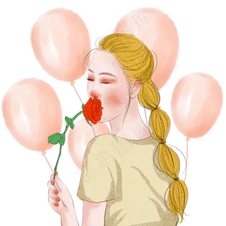 玫瑰女孩商用元素
