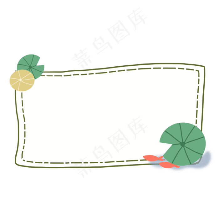 荷花卡通矢量边框