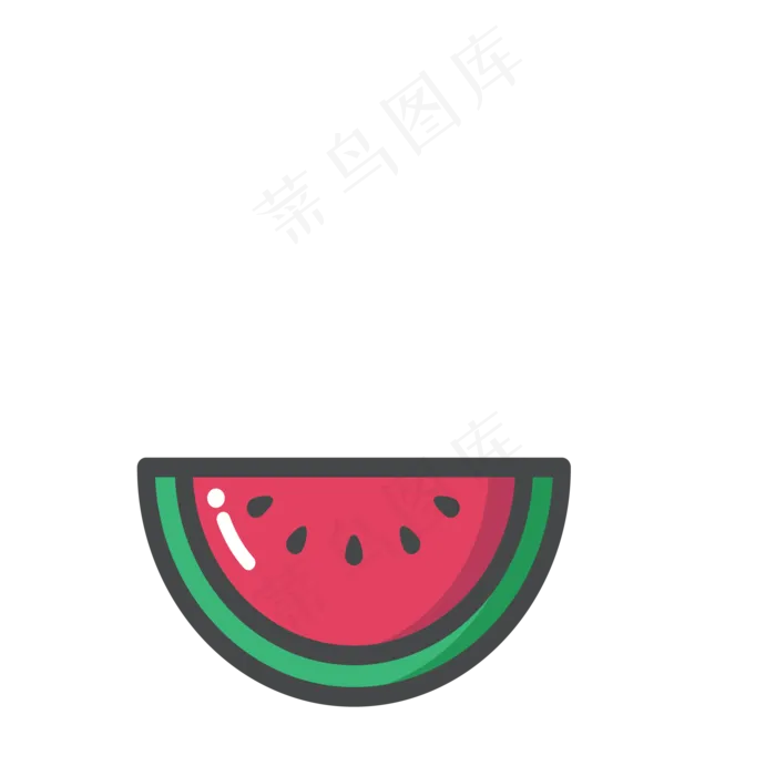 红色的西瓜免抠图(2000*2000px 300 dpi )ai矢量模版下载