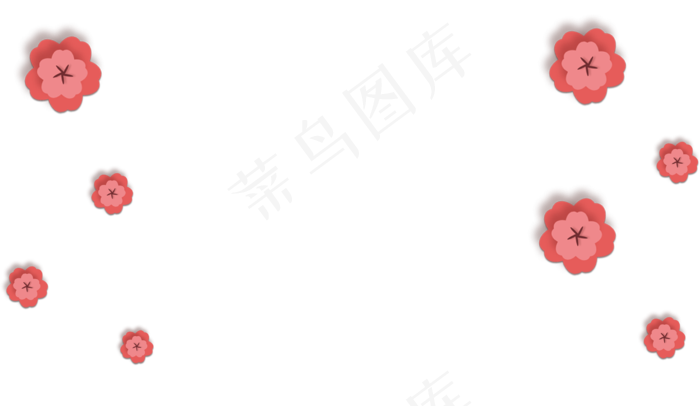剪纸风桃花,免抠元素(2839*1646px 300 dpi )psd模版下载