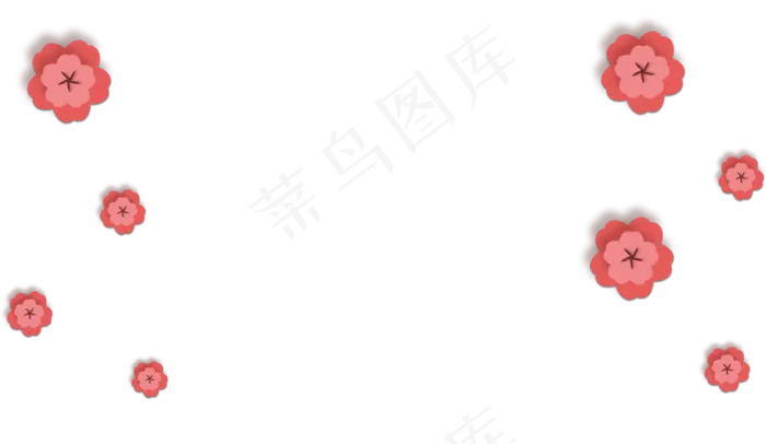剪纸风桃花,免抠元素(2839*1646px 300 dpi )psd模版下载