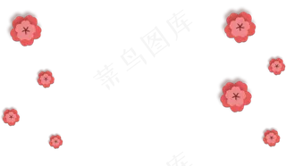 剪纸风桃花,免抠元素
