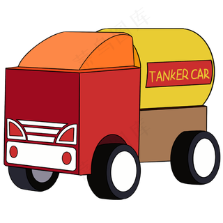 儿童节红色油罐车玩具