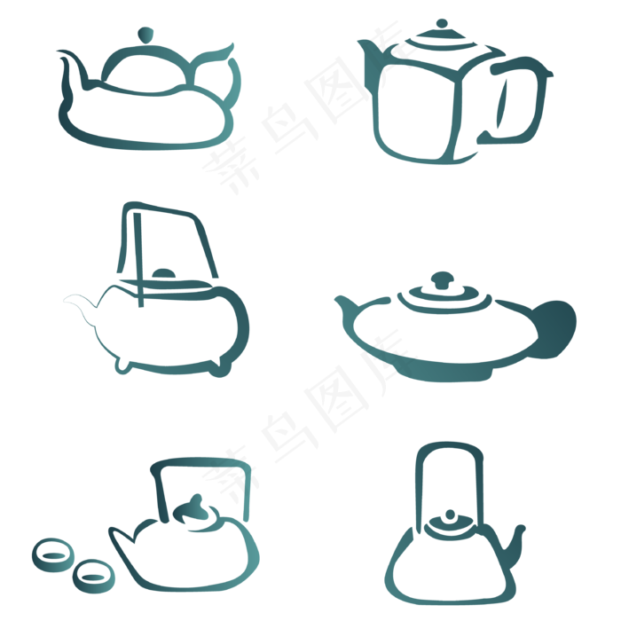 新中式茶壶(3333*3333px 300 dpi )ai矢量模版下载
