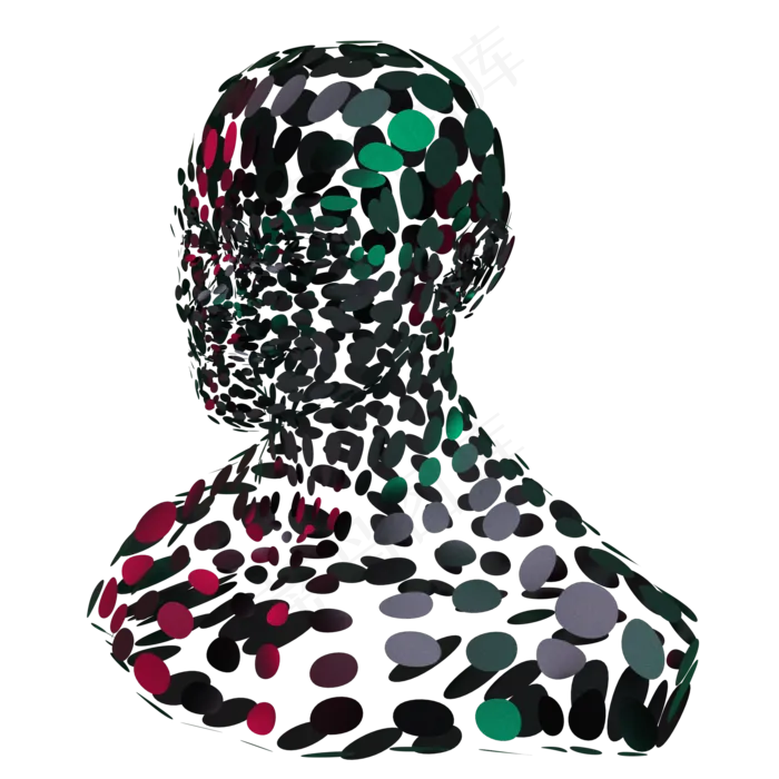 3D立体科技风人像机器人,免抠元素