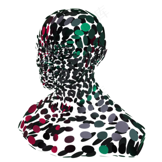 3D立体科技风人像机器人,免抠元素