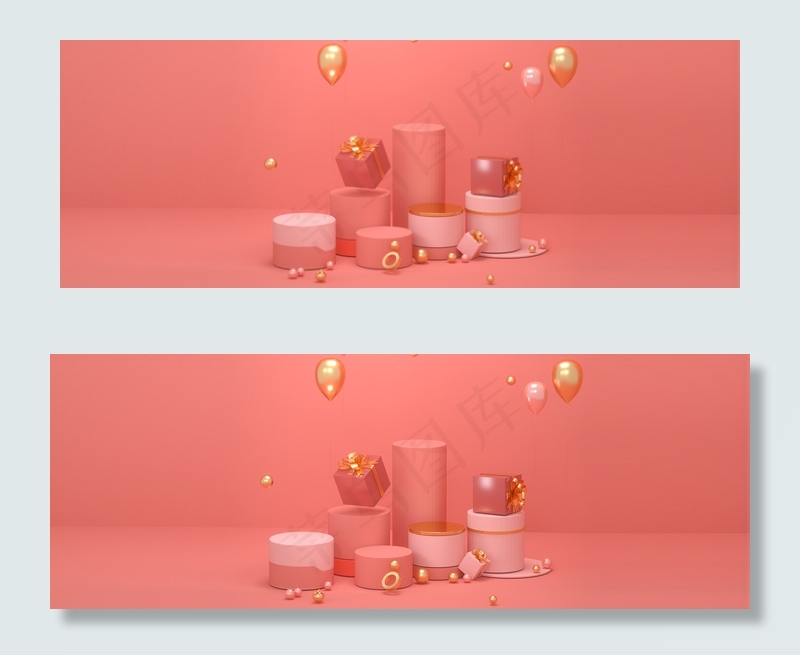 天猫 淘节 C4D背景红色海报