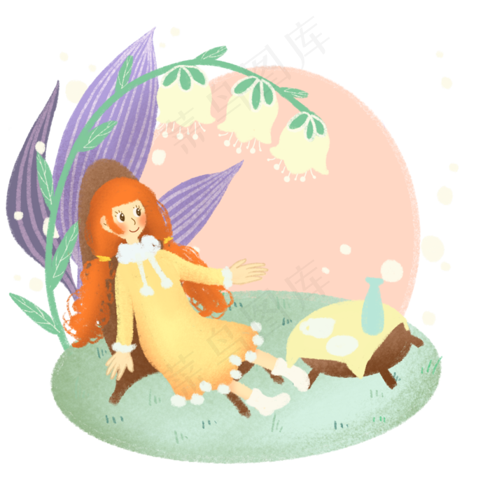 春分漂亮的小女孩,免抠元素