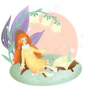春分漂亮的小女孩,免抠元素