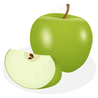矢量青苹果