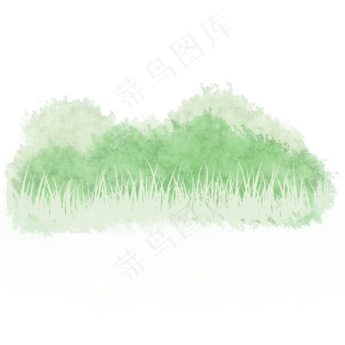 绿色水彩小清新草丛免费下载(2000X2000(DPI:300))psd模版下载