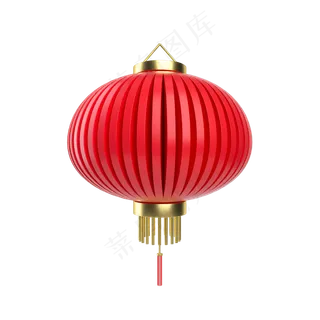 红金灯笼挂饰,免抠元素