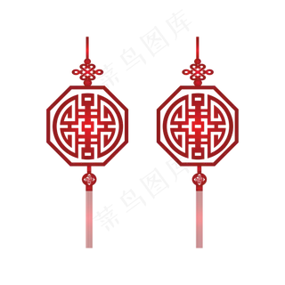 矢量手绘中国挂饰,免抠元素