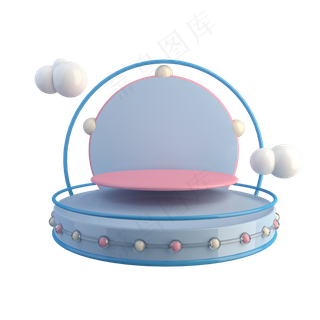 C4D清新颜色舞台装饰,免抠元素