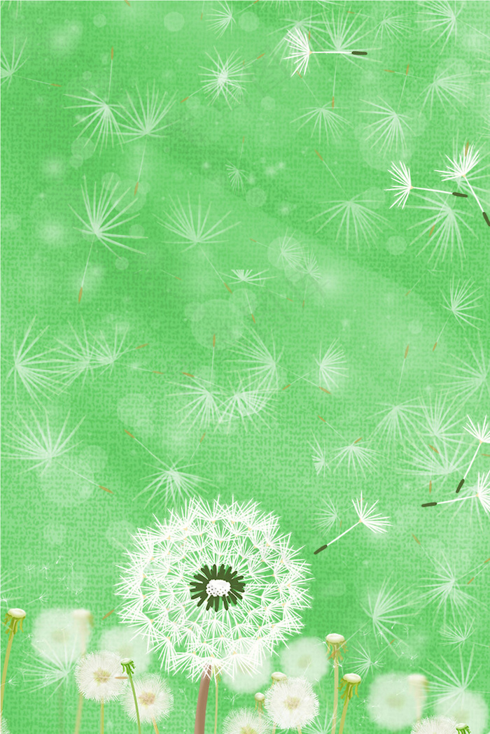 绿色春天蒲公英手机端H5背景