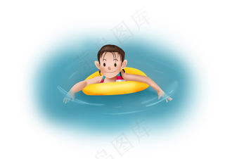 暑假夏日大暑小暑游泳的女孩